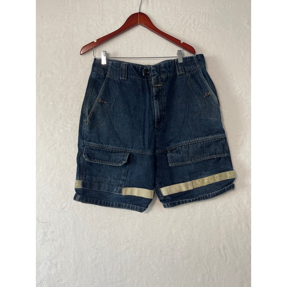 Vtg Marithe Francois Girbaud Mens Denim Shorts Sz 36 Y2K Hip Hop Shuttle Tape - Picture 2 of 8